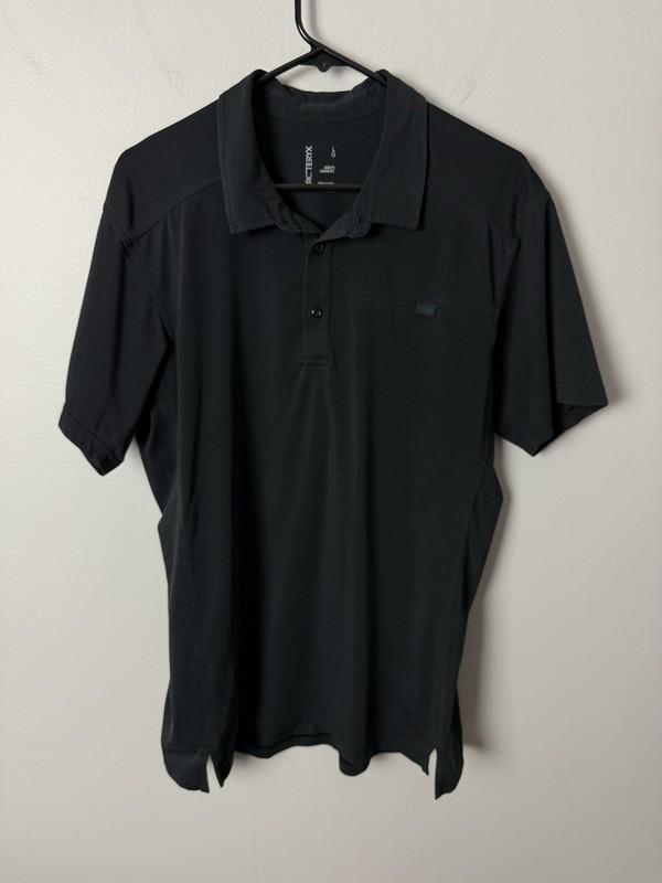 Arc'teryx Captive Men's L Black Polo Short Sleeve Shirt