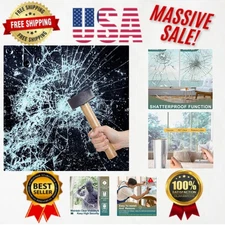 8 Mil Scratch Resistant Window Film - Shatterproof & Easy Remove, 17in x 6.5ft