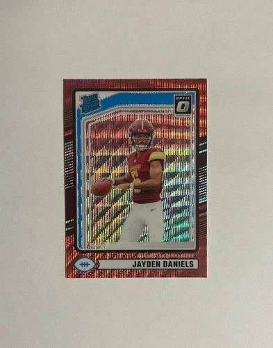 2024 Donruss Optic Preview Rated Rookie Jayden Daniels #389  Red Wave Prizm (RC)
