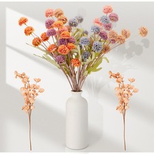 12Pcs Mixed Orange Artificial Flower, Silk Flowers for Centerpiece Table Wedd...