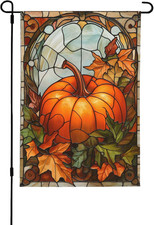 Pumpkin Fall Garden Flag 12x18 In Double Sided Yard Flags Lawn Sign Pumpk Fall