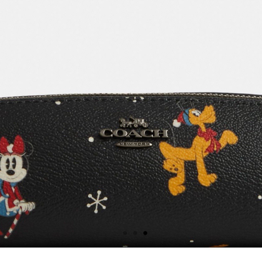 NWT COACH X Disney Pencil Case In Canvas Leather Mickey Mouse