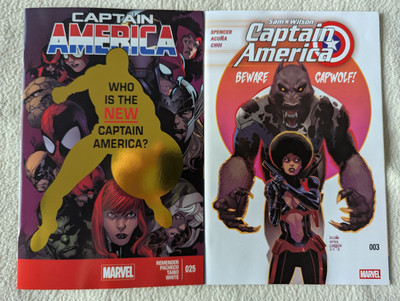 Gold Foil Captain America #25 & Sam Wilson #3 Trade Whatnot Red Hulk Pack