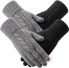 Winter Gloves for Women, 2 Pairs Touch Screen