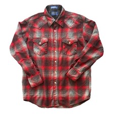Pendleton High Grade Western Wear Pearl Button Snap Wool Shirt Men's Large VTG