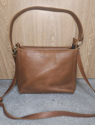 Portland Leather Goods Triangle Bag Purse With Extra Long Strap