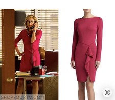 St John Collection Red Milano Knit Bateau Neck Long Sleeve Dress Size 2