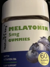 Nature's Key Melatonin Gummies for Kids & Adults, 5mg Dose Gummy with Vitamin B6