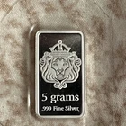 5g  Scottsdale .999 Fine Silver Bar- 1st Generation Lions Head - nint sealed B12
