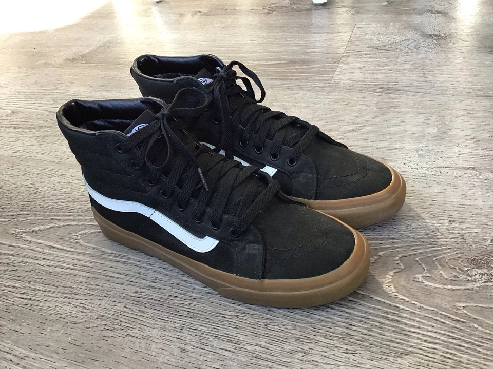 Vans Sk8-Hi Black White Gum Canvas Size Mens Size 7.5 Womens 9 Sneakers Shoes - Image 2 of 4