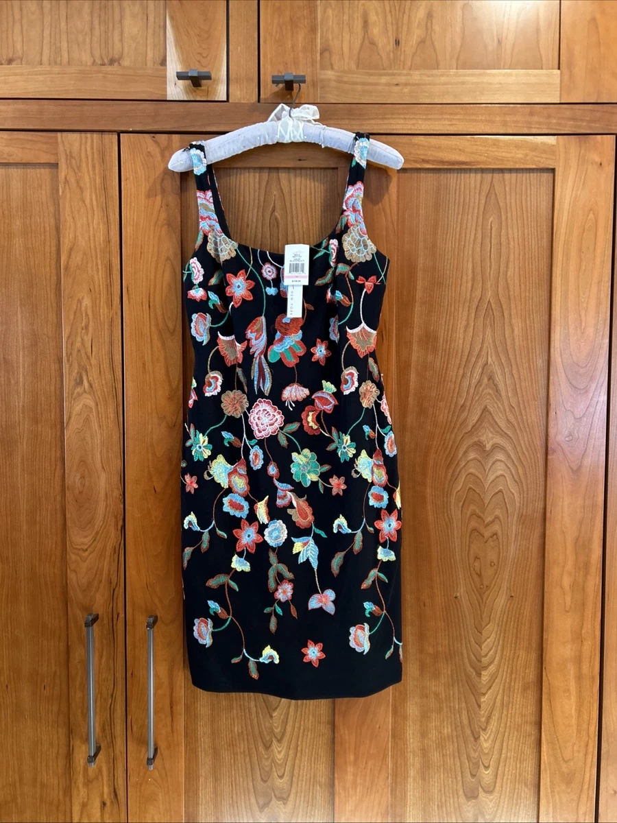 black embroidered dress prom Floral Embroidered A-Line Illusion V-Neck Long Prom Dress main image 0