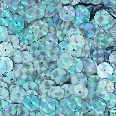10mm Flat SEQUIN PAILLETTE ~ Light BLUE AQUA PRISM MULTI Reflective METALLIC