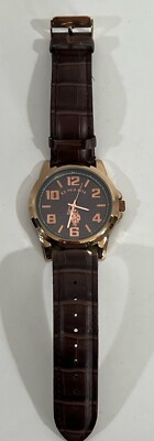 US Polo Quartz SR626SW PC21J Japan Movt Wrist Men's Watch Runs Dark Brown Band  