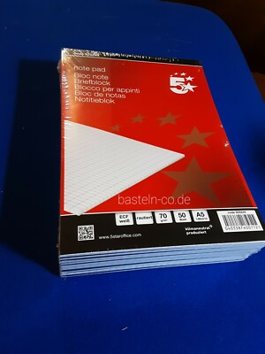 Schreibblock rautiert Din.A5   Hersteller: 5Star Anzahl: 10 Stück