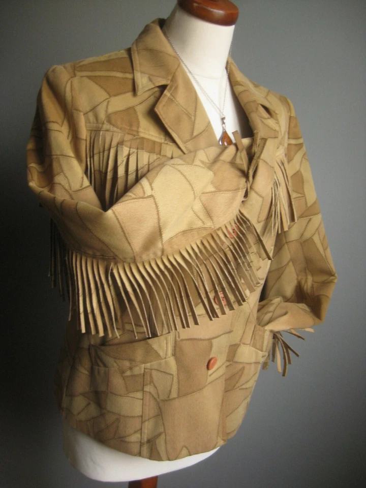 COWBOY FRINGE TASSLE JACKET 12 western native american calamity jane TOGETHER - Image 3 of 4