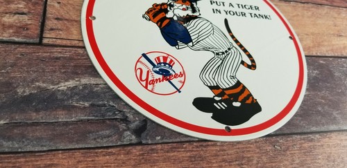 VINTAGE ESSO GASOLINE PORCELAIN GAS PUMP MLB YANKEES *MAKE AN OFFER STADIUM SIGN - Picture 7 of 12