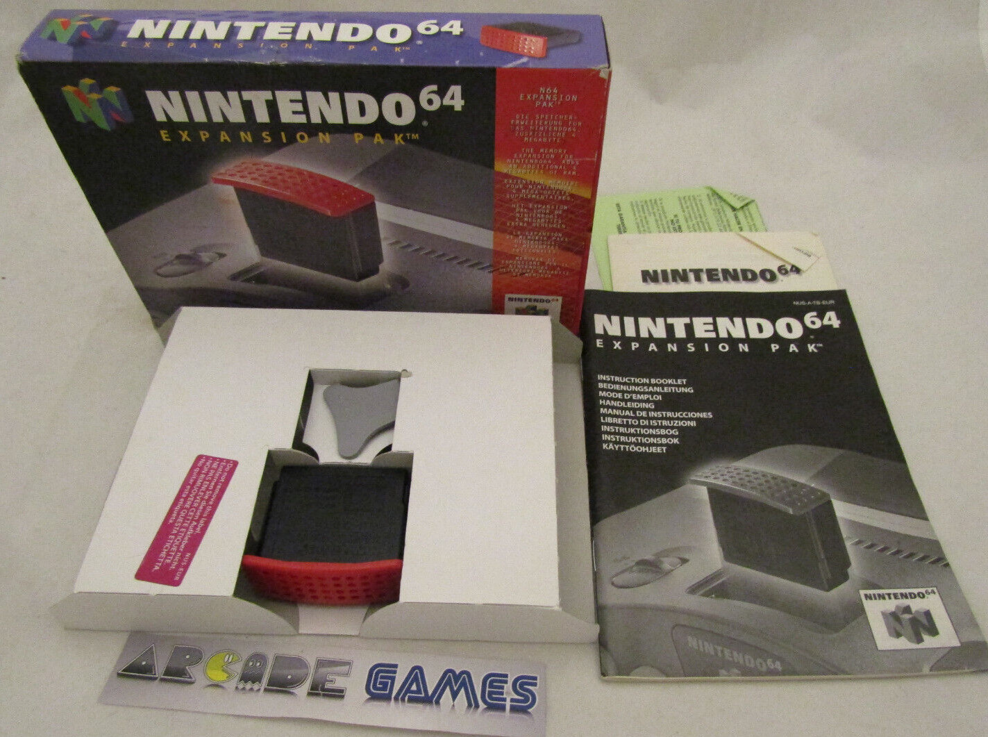 EXPANSION PAK OFFICIEL N64 NINTENDO 64 BOITE NOTICE OUTIL CALE (vendeur pro)