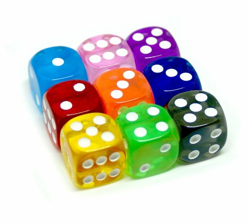10pcs 12mm Six Sided D6 RPG Clear Transparent Round Corner Dice Party Tool - Picture 2 of 2