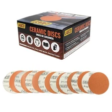 LAUCO Premium 6" Variety Pack Hook and Loop Ceramic Sanding Discs (Box of 40)