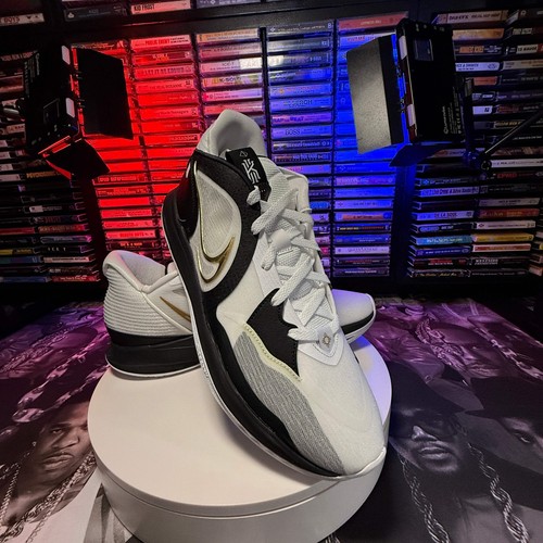 NEW Nike Kyrie Low 5 White/Metalic Gold-Black DJ6012-101 Size 13 - Picture 5 of 8