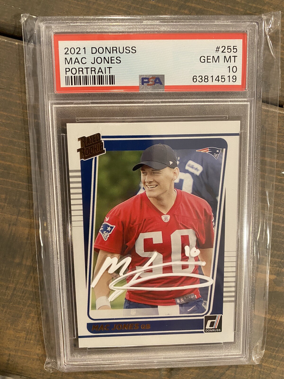 Graded 2021 Donruss Mac Jones #255 AUTO Portrait Rookie Card PSA 10 Beckett COA