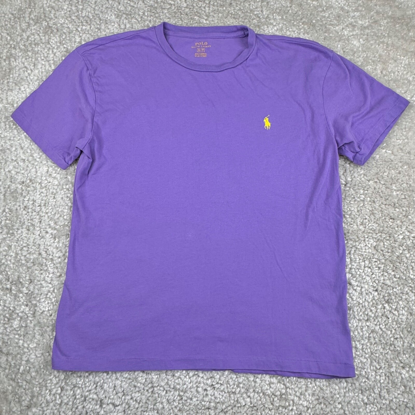 Polo Ralph Lauren camicia uomo piccola viola maglietta pony logo cotone tinta unita basic T