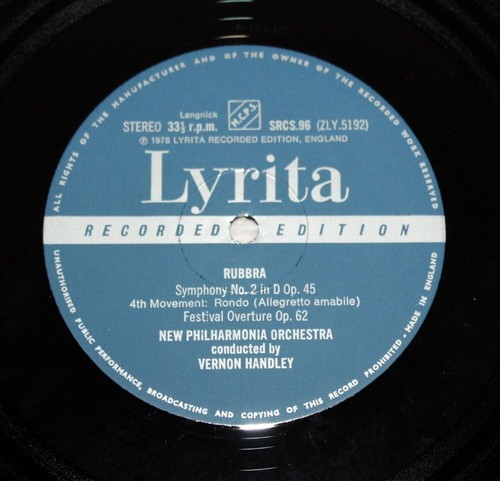 Rubbra Symphony No. 2 and Festival Overture ~ 1978 Lyrita SRCS-96 Shrink LP VG+ - Picture 4 of 9