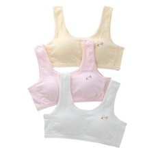 3 PACK GIRLS KIDS FIRST BRAS COTTON UNDERWEAR CROP TOP PLAIN SOFT AGE 12-15