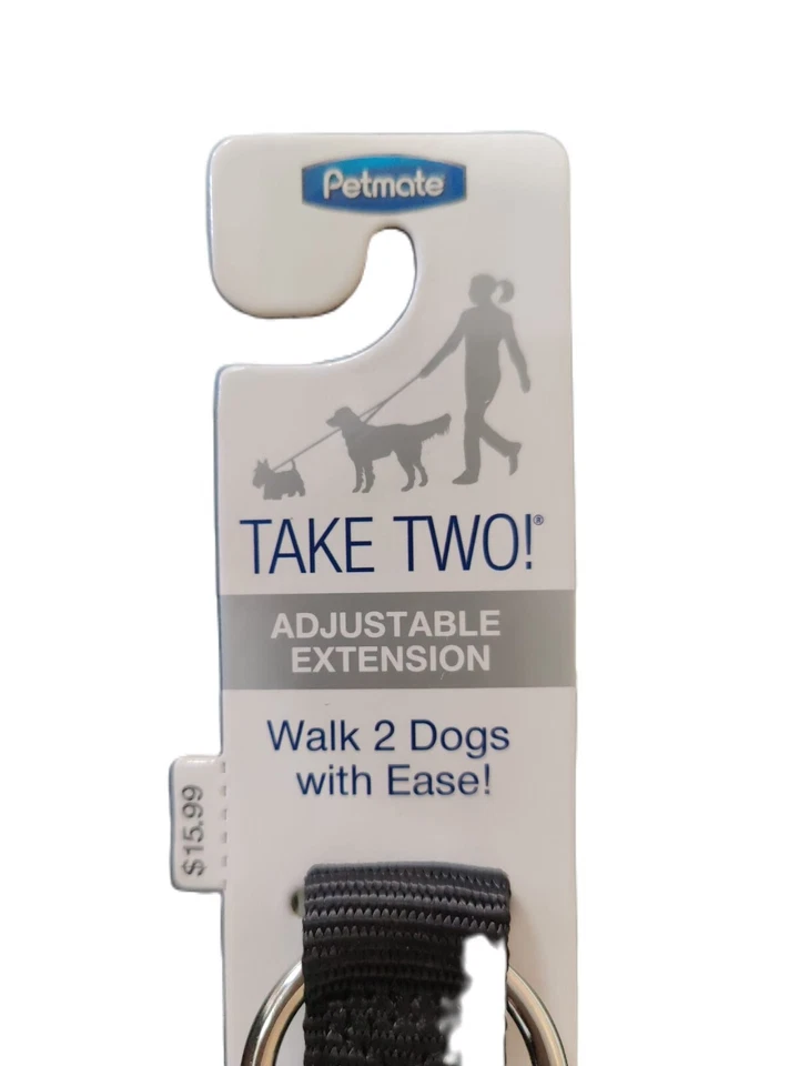 Extensión ajustable Petmate Take Two DUAL DOG 1" W X 24-36" L. Para mediano a grande Foto 3 de 4