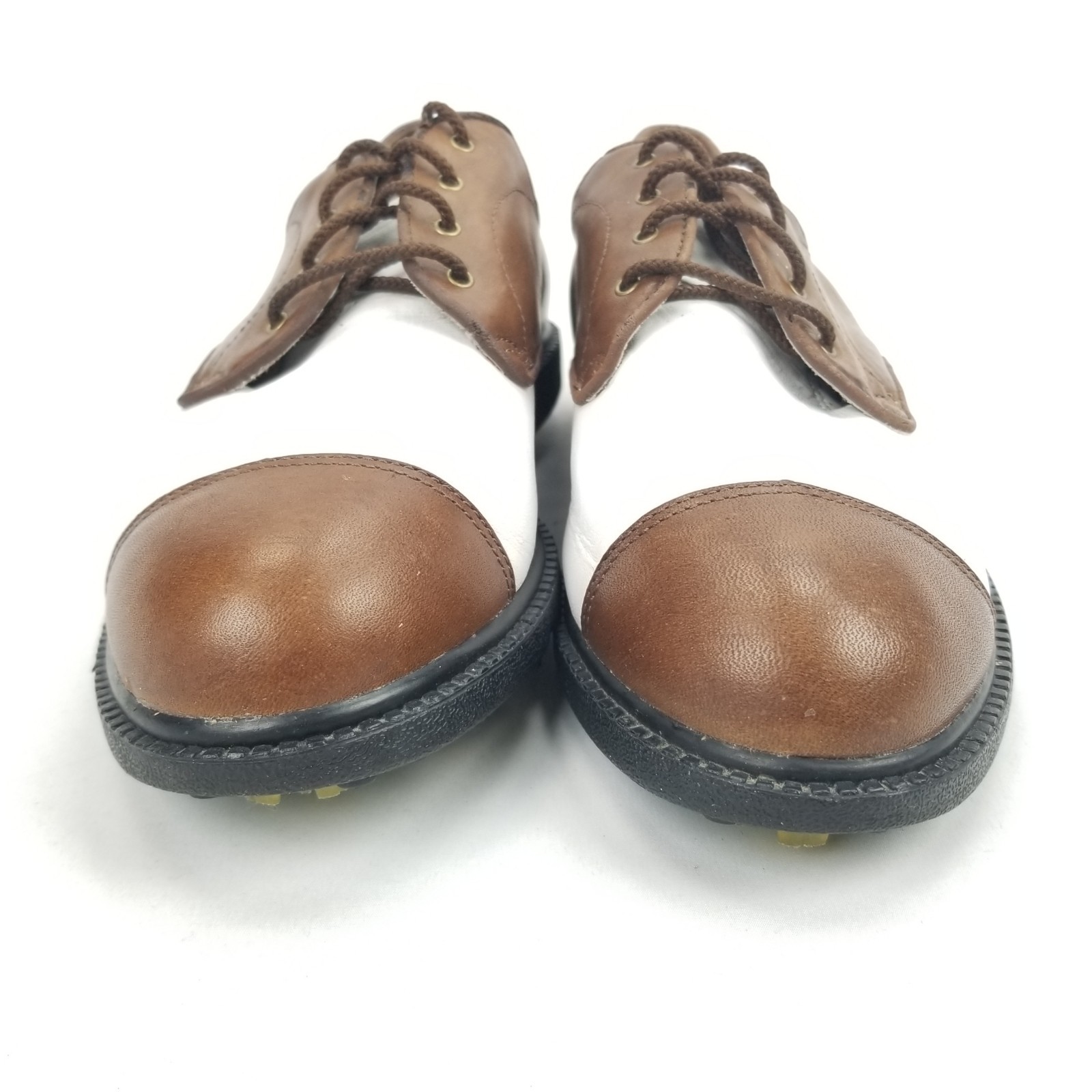 SAOLA Scarpe da golf Nike Air donna 7 marroni in pelle bianca punte morbide Oxford 980507 Q Lok