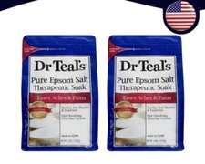 Dr Teal's Pure Epsom Salt Therapeutic Soak, 6 lbs. Reduce Swelling,Pain 2 Pack 