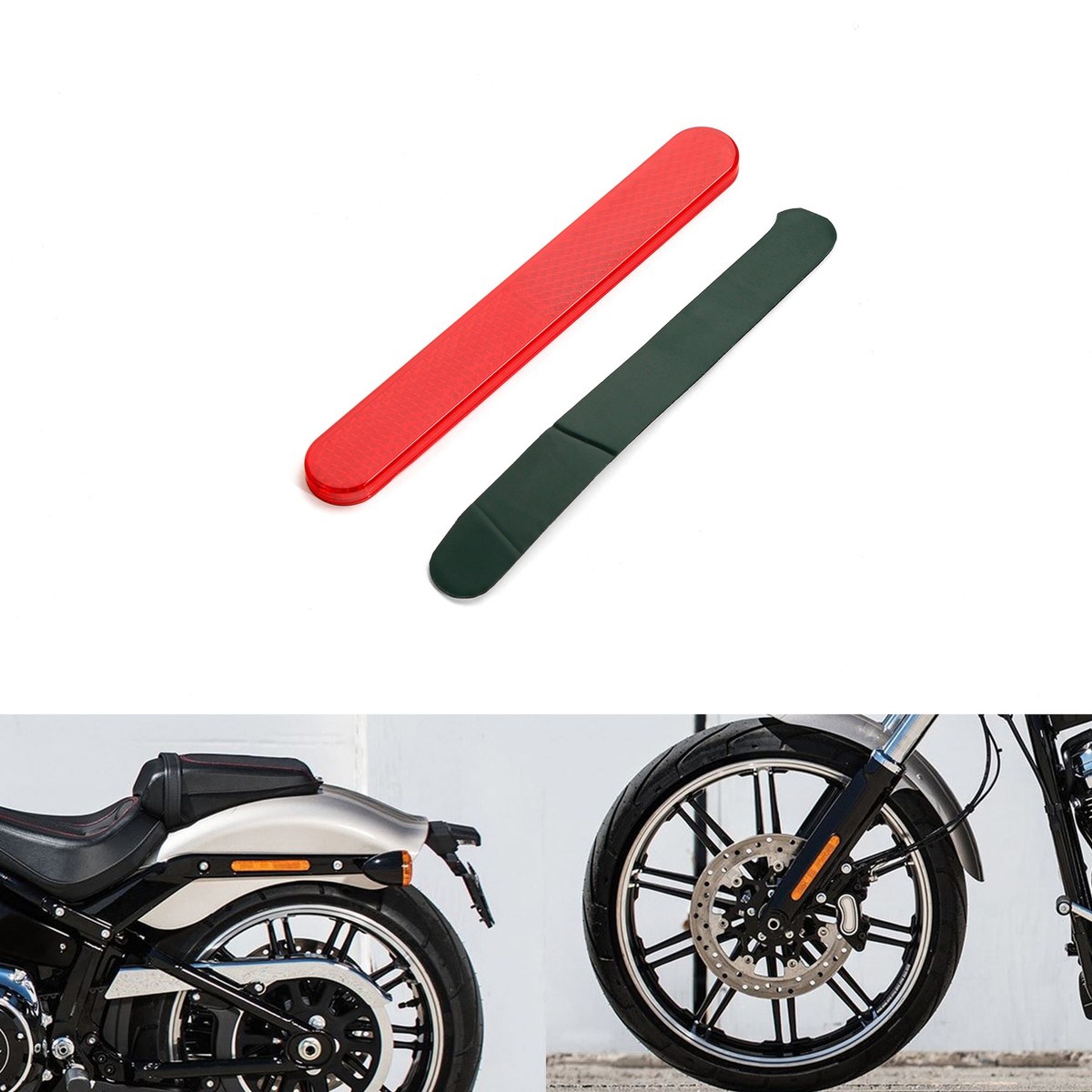 x Red Motorcycle Rear Fender Reflector Fit For Harley Softail