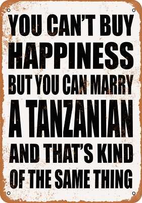 METAL SIGN - Marry a TANZANIAN - Vintage Look