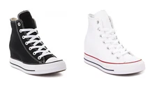 Converse Women All Star Wedge High Hidden Heel Chuck Taylor - White or Black New