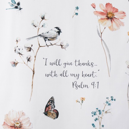 Faith Inspired Word Encouragement Fabric Shower Curtain, Biblical 70"x72" - NEW - Picture 4 of 12