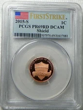 2015-S Proof Lincoln Cent Penny PCGS PR69RD DCAM FIRST STRIKE 