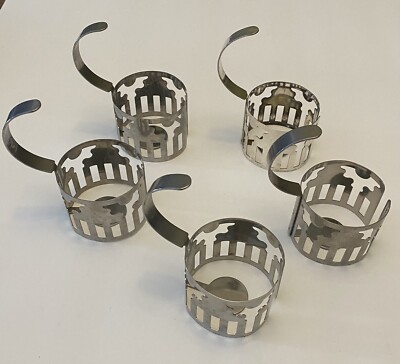 1987 George J Sowden Bodum Steel Holders w/Handles For Coffee Mugs
