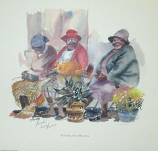 VIRGINIA FOUCHE BOLTON "THE LAUGHING LADIES OF BROAD STREET" SIGNED LITHOGRAPH