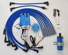FORD 351C 429 460 Pro Series Small HEI Distributor + 45k Coil + USA Plug Wires