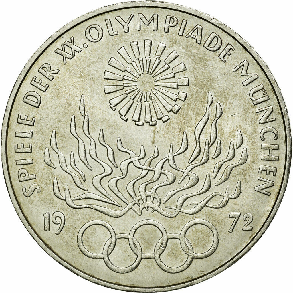 [#77339] Moneta, Niemcy - RFN, 10 Mark, 1972, Munich, MS(60-62), Srebro, KM:135