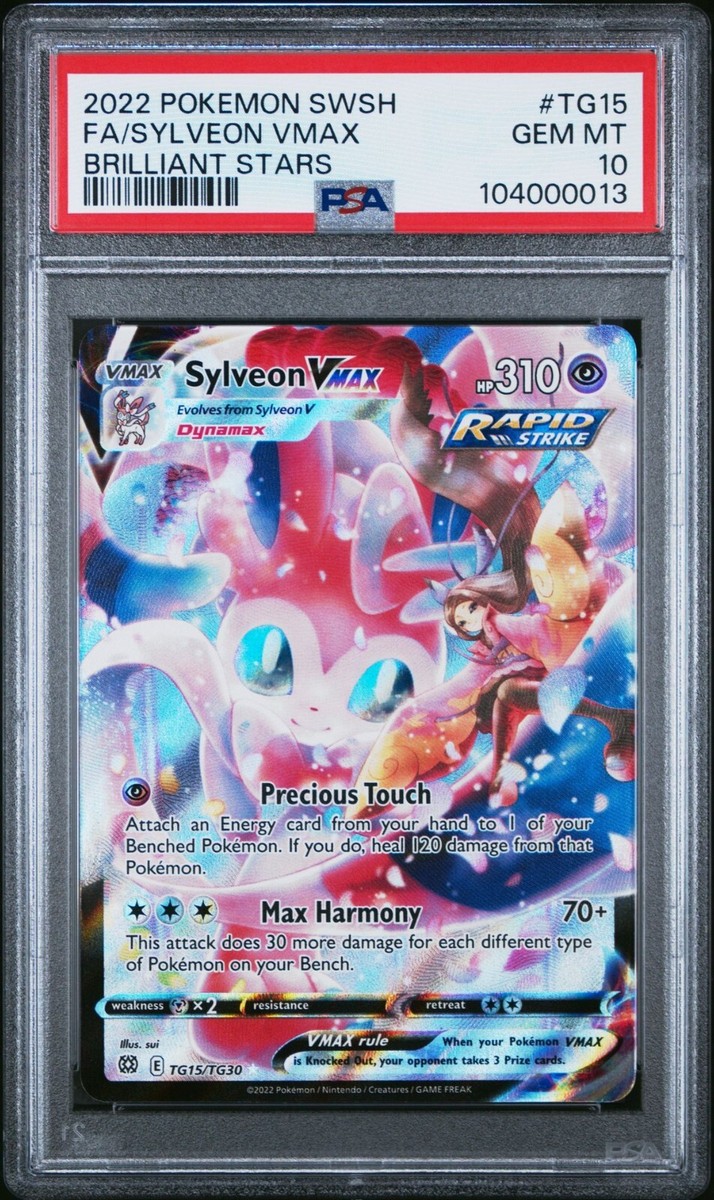 PSA 10 GEM MINT Sylveon VMAX Full Art TG15/TG30 Brilliant