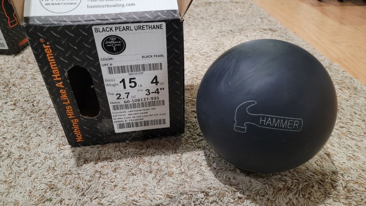 Hammer Black Pearl Urethane 78D Bowling Ball 1st Quality Hammer Black Pearl Urethane 78D Bowling Ball 1st Quality