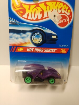 1995 HOT WHEELS HOT HUBS SERIES VAMPYRA WITH HTF PRO CIRCUIT 6 WHEEL VARIATION!