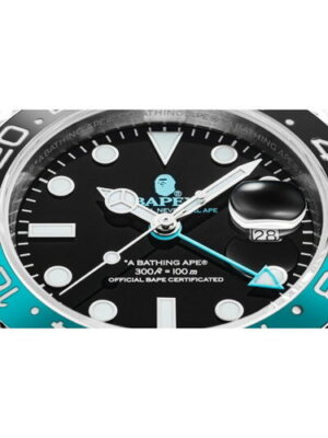 A BATHING APE Men's Wrist Watch Quartz BAPEX TYPE 2 Black Green