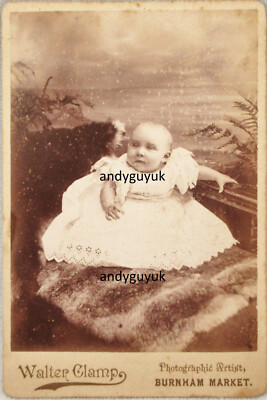 SELTENE KABINETTKARTE WALTER KLAMMER VON BURNHAM MARKET NORFOLK ANTIKES BABYFOTO
