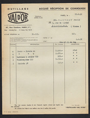 PARIS (I°) TOOLS ''VAL D'OR'' in 1951