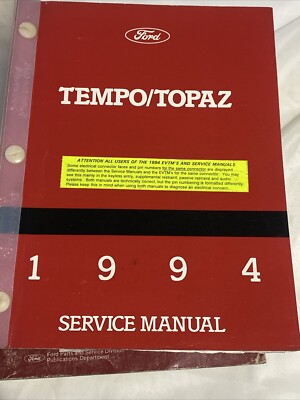1994 Ford Tempo Topaz Original Service Repair Workshop Manual Vm2