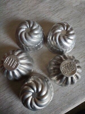 Swirled Aluminum Jello Molds Lot Of 5