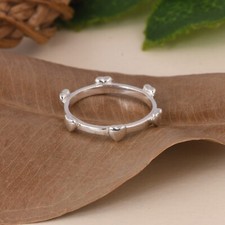Multi Heart Sterling Silver Band Ring Couples Engagement Gift Everyday Rings