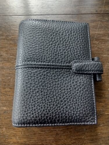 Pocket Filofax Finchley Organiser - Black Leather - Afbeelding 1 van 9